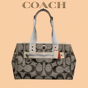Coach Daisy Signature (2011) Brown and Cream Tote Handbag With 2 Hangtags